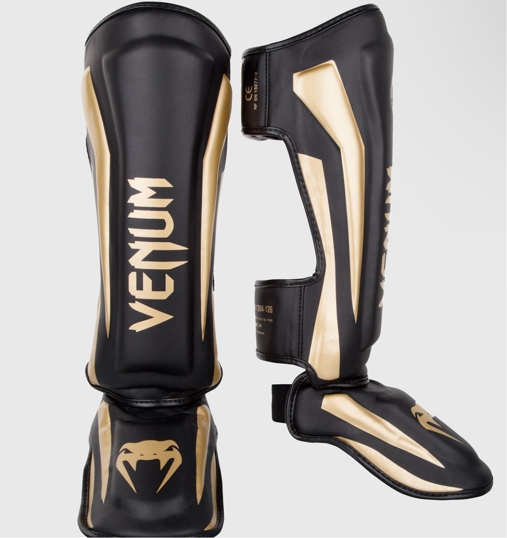 Venum Elite Standup Shin guards - Black/Gold